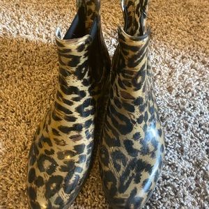 Jcrew Cheetah Chelsea Rainboot Bootie